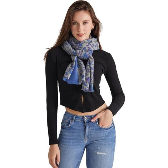 Womens Cashmere Scarf Super Soft Pashmina Shawl Wrap Evening Dress Winter Gift - Picture 7 of 7